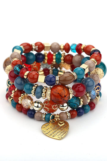 Bohemian Stabelbar Perle Flerlags Stretch Armbånd